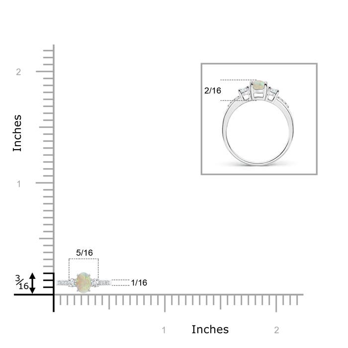 AAA - Opal / 0.25 CT / 14 KT White Gold