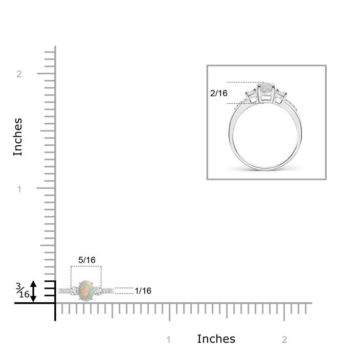 AAAA - Opal / 0.25 CT / 14 KT White Gold