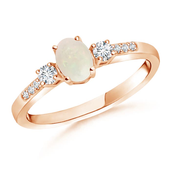 A - Opal / 0.45 CT / 14 KT Rose Gold