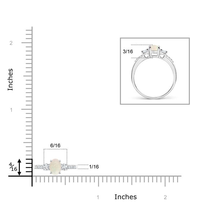 A - Opal / 0.45 CT / 14 KT White Gold