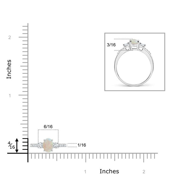 AA - Opal / 0.45 CT / 14 KT White Gold