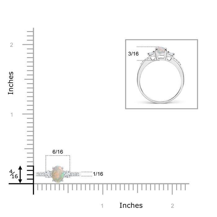 AAAA - Opal / 0.45 CT / 14 KT White Gold