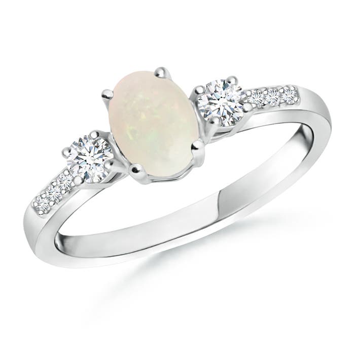 A - Opal / 0.71 CT / 14 KT White Gold