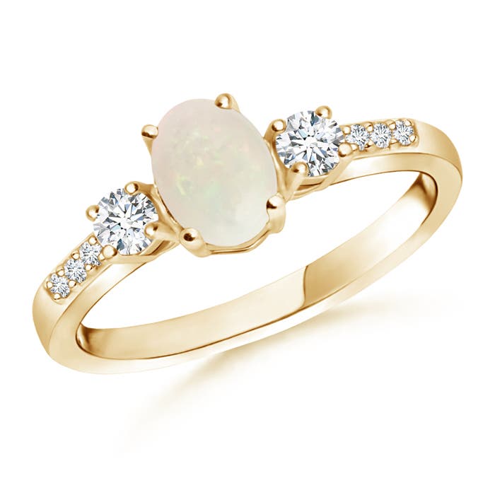 A - Opal / 0.71 CT / 14 KT Yellow Gold