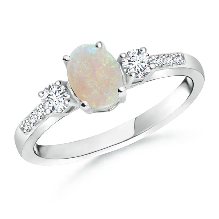 AA - Opal / 0.71 CT / 14 KT White Gold