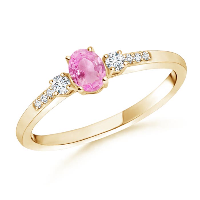 A - Pink Sapphire / 0.4 CT / 14 KT Yellow Gold