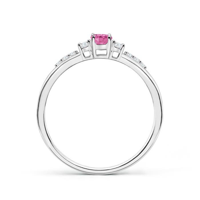 AA - Pink Sapphire / 0.4 CT / 14 KT White Gold