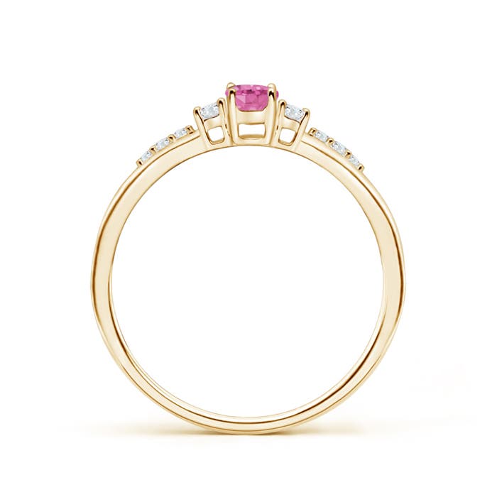 AA - Pink Sapphire / 0.4 CT / 14 KT Yellow Gold