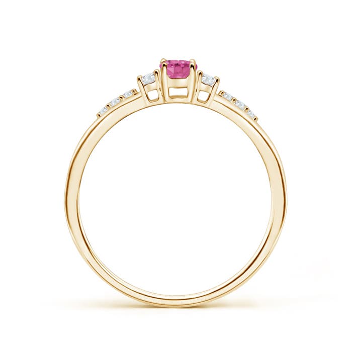 AAA - Pink Sapphire / 0.4 CT / 14 KT Yellow Gold