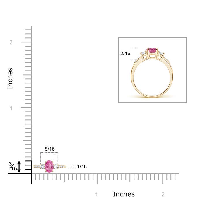 AAA - Pink Sapphire / 0.4 CT / 14 KT Yellow Gold