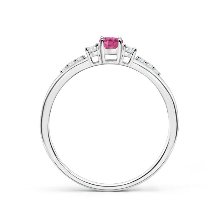 AAAA - Pink Sapphire / 0.4 CT / 14 KT White Gold