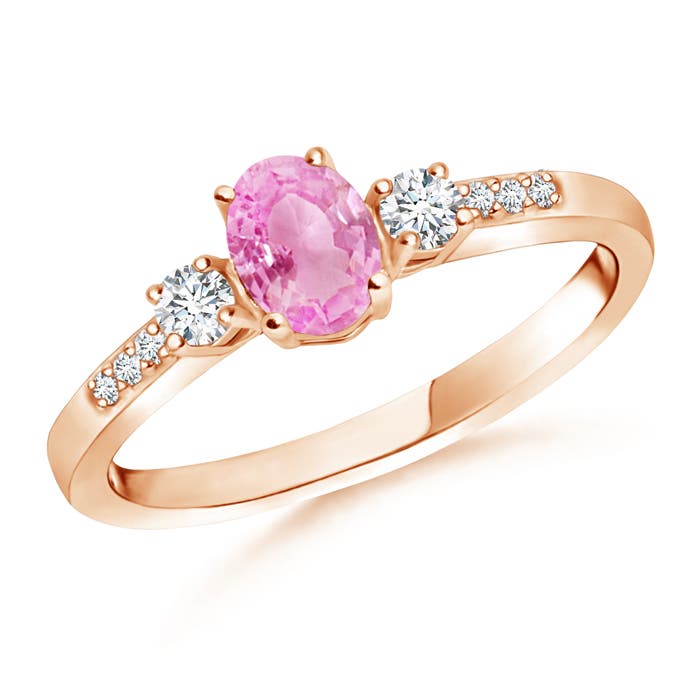 A - Pink Sapphire / 0.72 CT / 14 KT Rose Gold