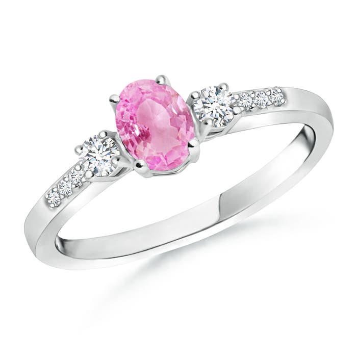 A - Pink Sapphire / 0.72 CT / 14 KT White Gold