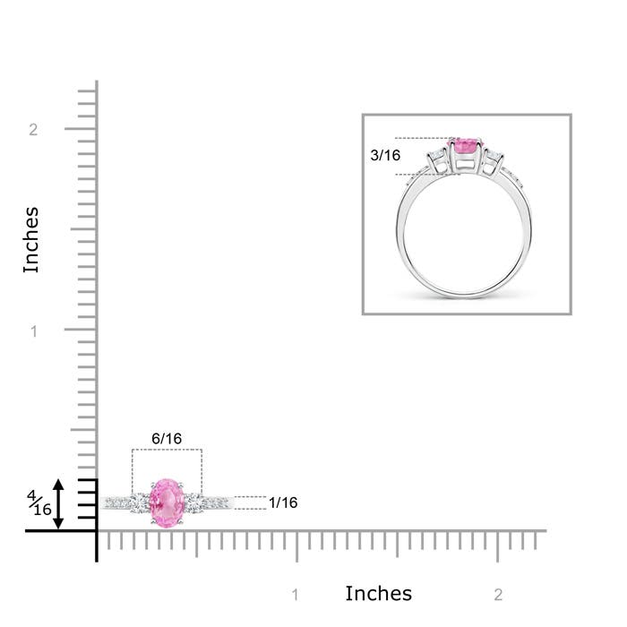 A - Pink Sapphire / 0.72 CT / 14 KT White Gold