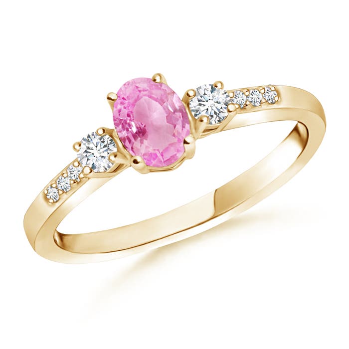 A - Pink Sapphire / 0.72 CT / 14 KT Yellow Gold