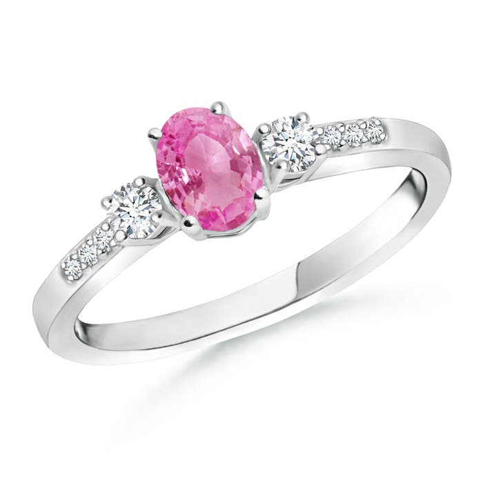 AA - Pink Sapphire / 0.72 CT / 14 KT White Gold