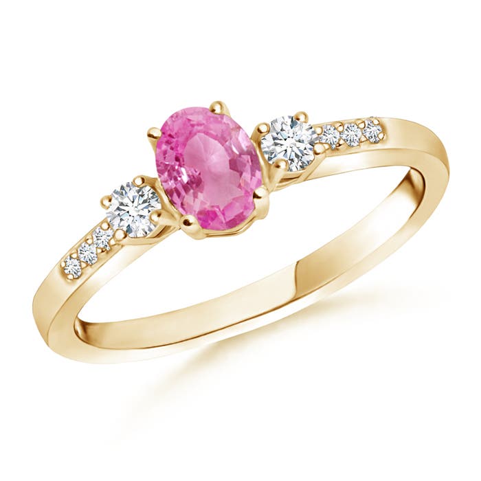 AA - Pink Sapphire / 0.72 CT / 14 KT Yellow Gold