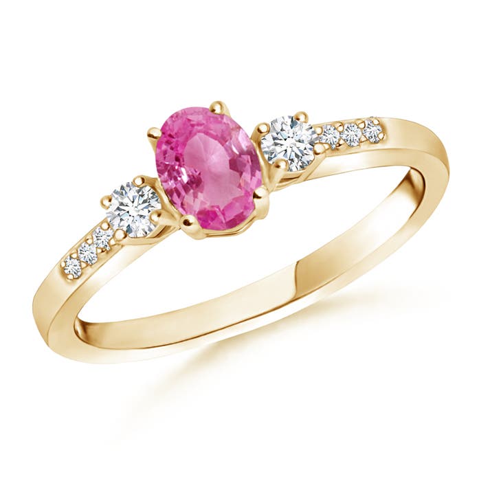 AAA - Pink Sapphire / 0.72 CT / 14 KT Yellow Gold