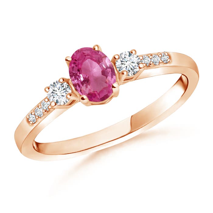 AAAA - Pink Sapphire / 0.72 CT / 14 KT Rose Gold