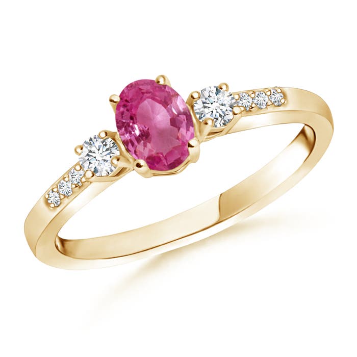 AAAA - Pink Sapphire / 0.72 CT / 14 KT Yellow Gold