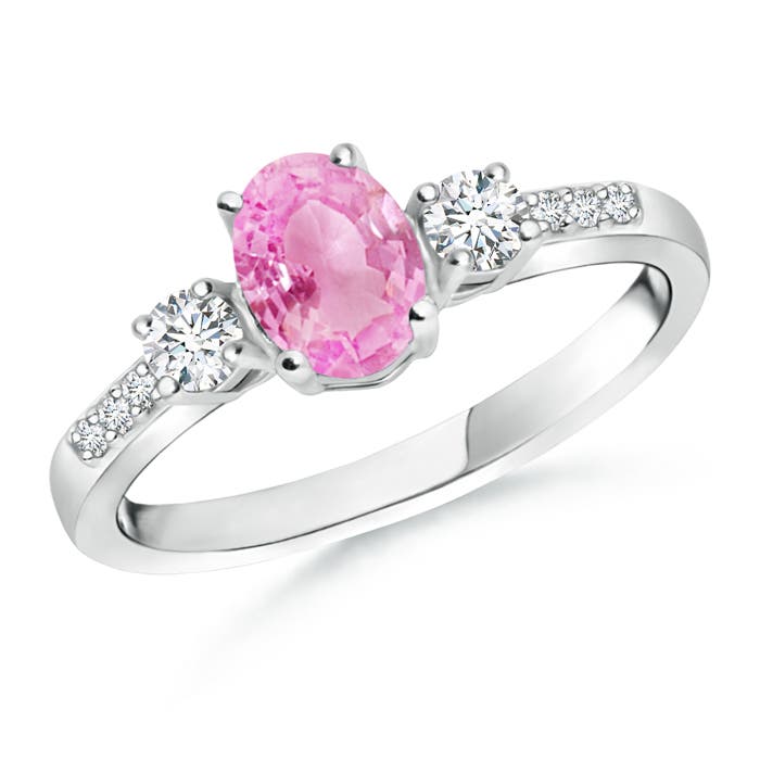 A - Pink Sapphire / 1.11 CT / 14 KT White Gold