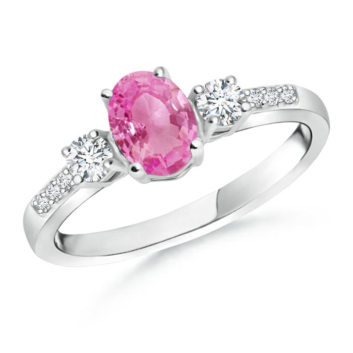 AA - Pink Sapphire / 1.11 CT / 14 KT White Gold