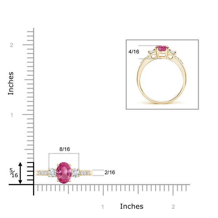 AAAA - Pink Sapphire / 1.11 CT / 14 KT Yellow Gold