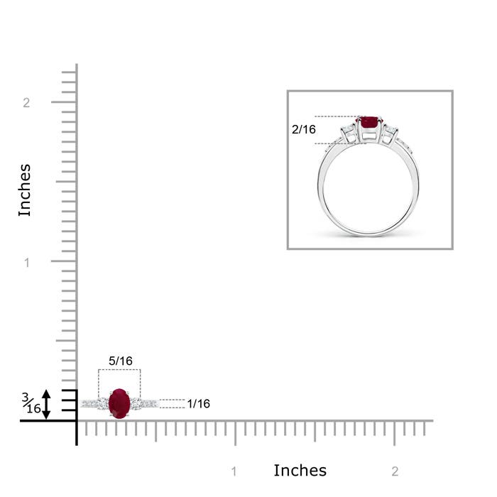 A - Ruby / 0.35 CT / 14 KT White Gold