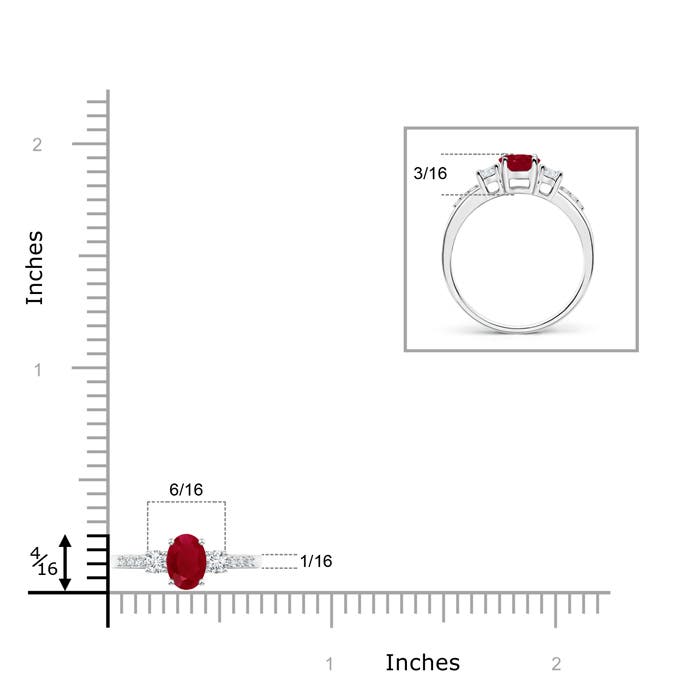 AA - Ruby / 0.77 CT / 14 KT White Gold