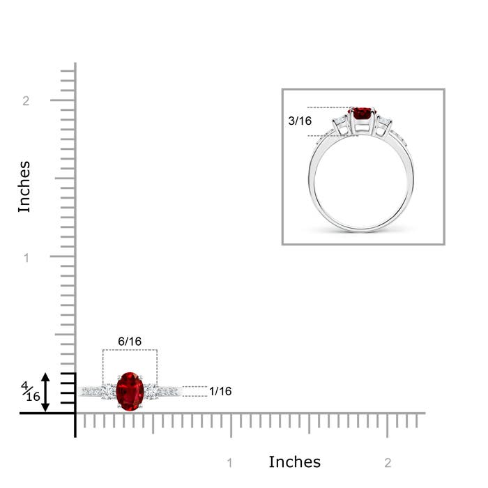 AAAA - Ruby / 0.77 CT / 14 KT White Gold