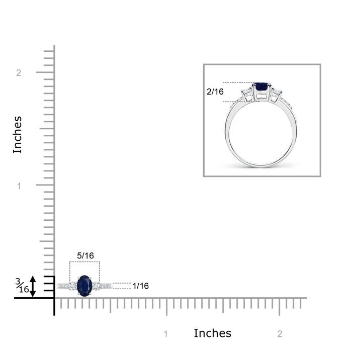 A - Blue Sapphire / 0.4 CT / 14 KT White Gold