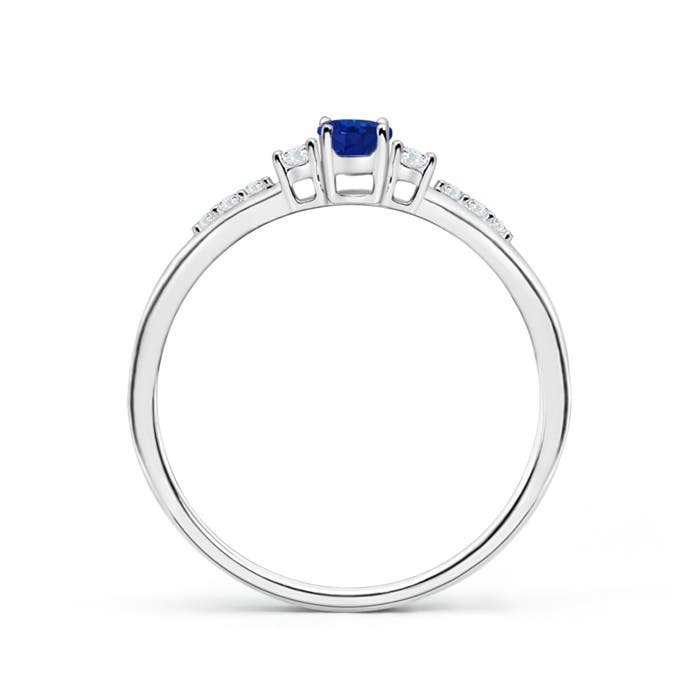 AAA - Blue Sapphire / 0.4 CT / 14 KT White Gold