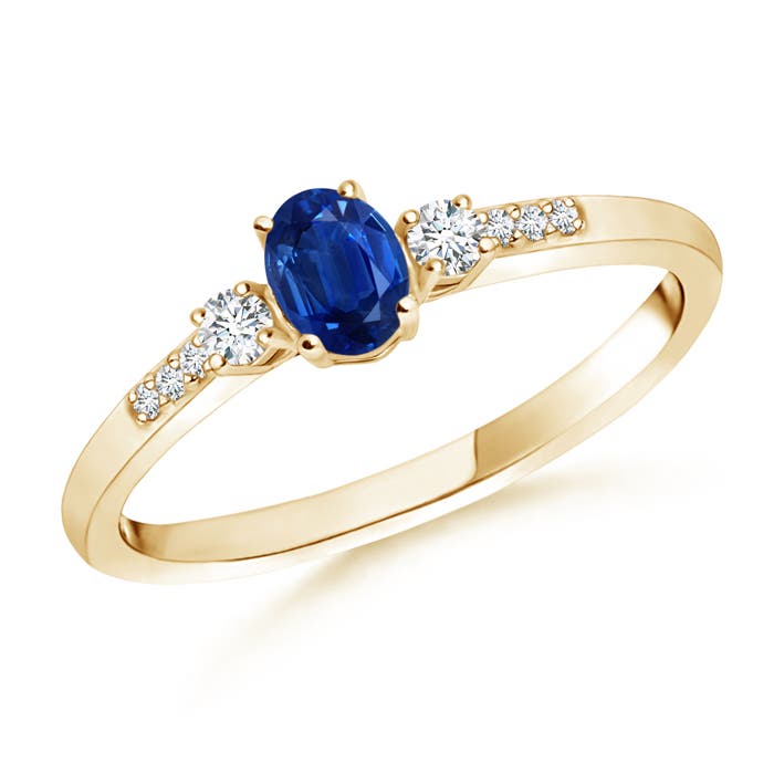 AAA - Blue Sapphire / 0.4 CT / 14 KT Yellow Gold