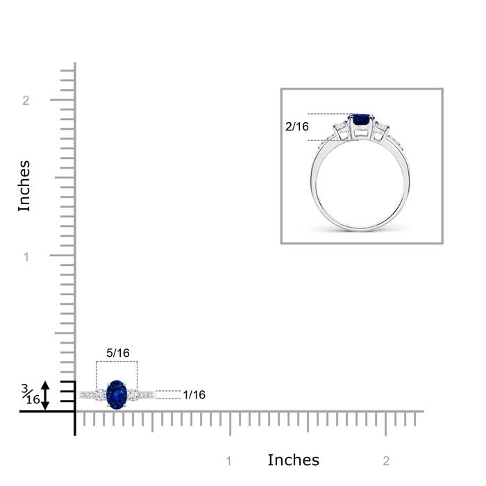 AAAA - Blue Sapphire / 0.4 CT / 14 KT White Gold