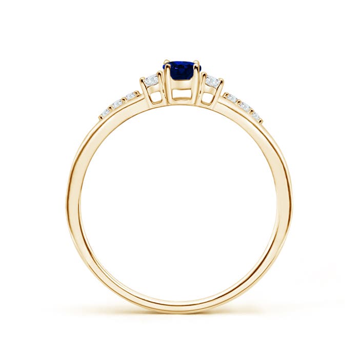 AAAA - Blue Sapphire / 0.4 CT / 14 KT Yellow Gold