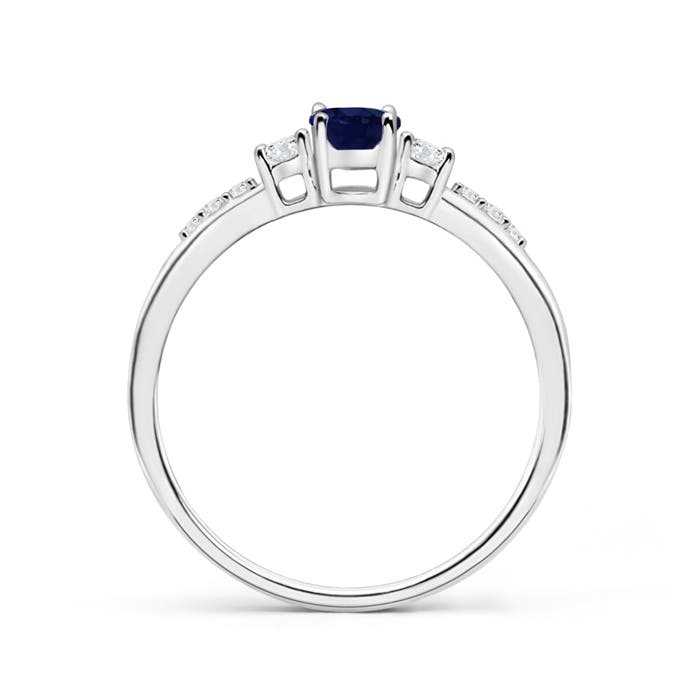 A - Blue Sapphire / 0.77 CT / 14 KT White Gold