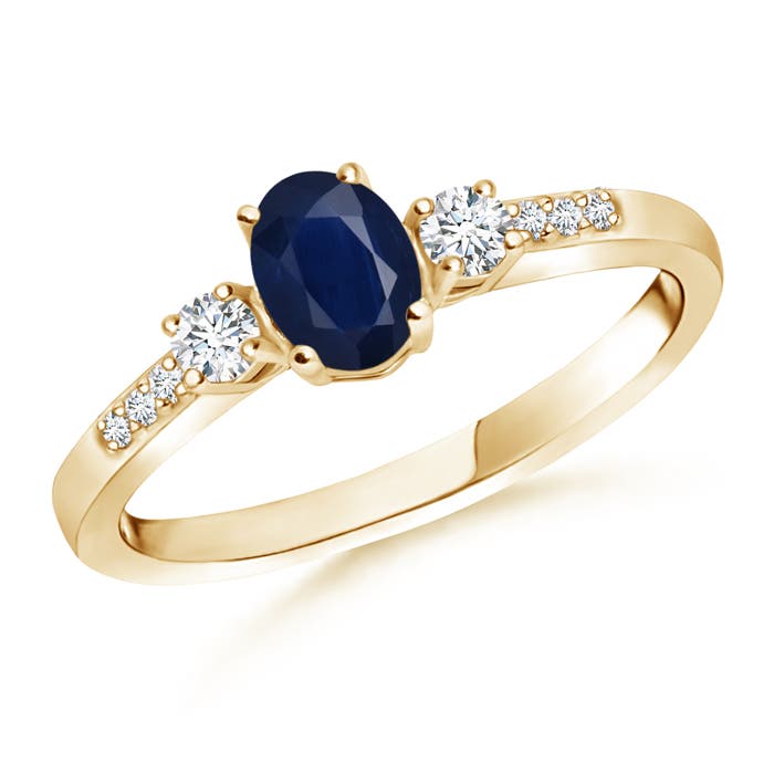 A - Blue Sapphire / 0.77 CT / 14 KT Yellow Gold