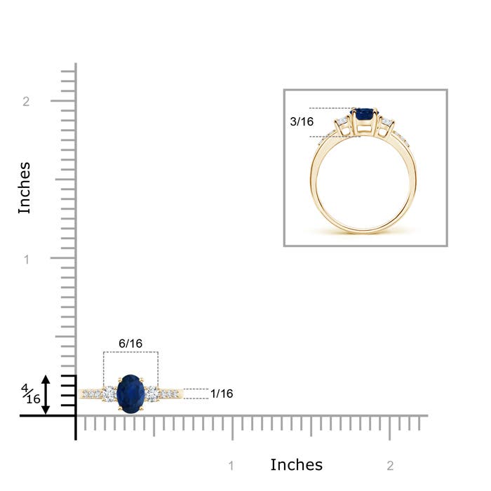 AA - Blue Sapphire / 0.77 CT / 14 KT Yellow Gold