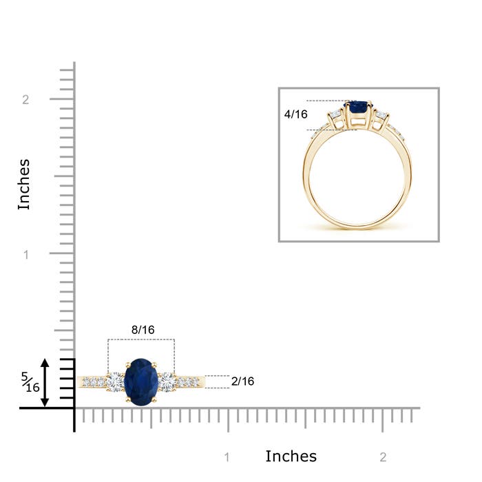 AA - Blue Sapphire / 1.11 CT / 14 KT Yellow Gold