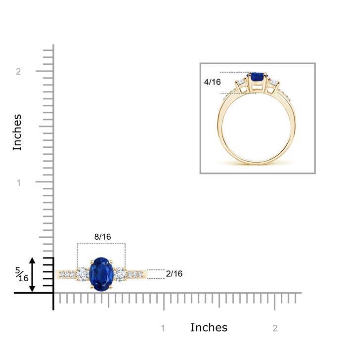 AAA - Blue Sapphire / 1.11 CT / 14 KT Yellow Gold