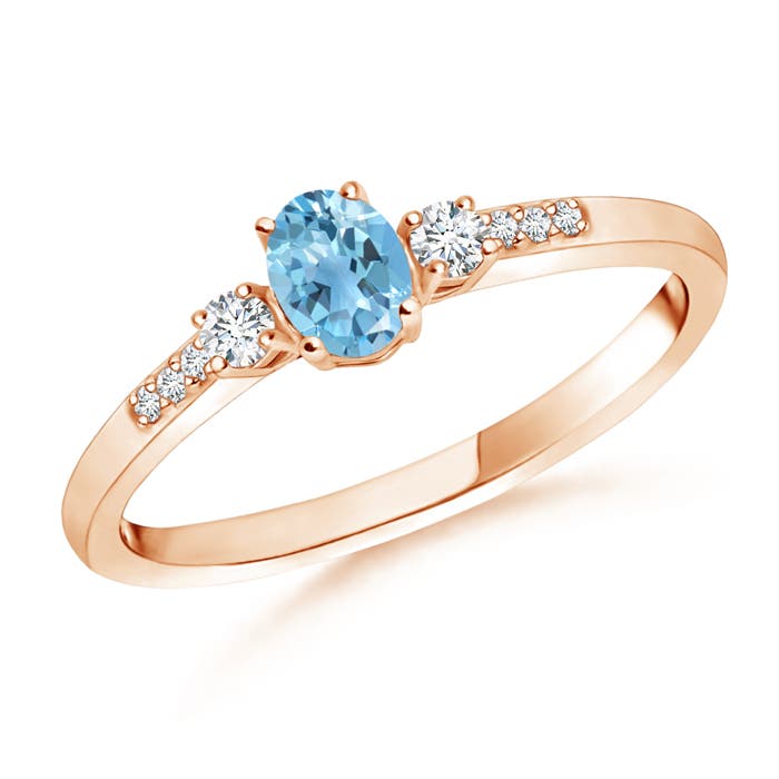 A - Swiss Blue Topaz / 0.37 CT / 14 KT Rose Gold