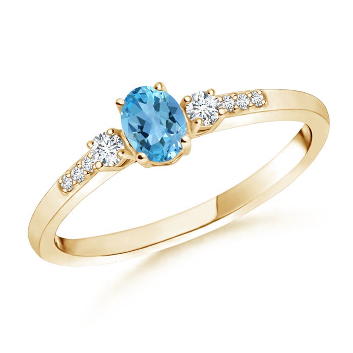 AA - Swiss Blue Topaz / 0.37 CT / 14 KT Yellow Gold