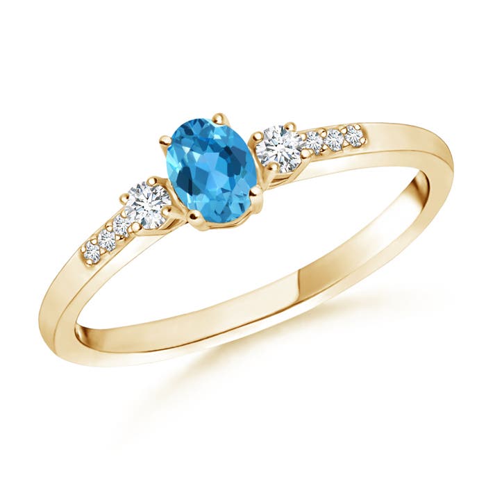 AAA - Swiss Blue Topaz / 0.37 CT / 14 KT Yellow Gold