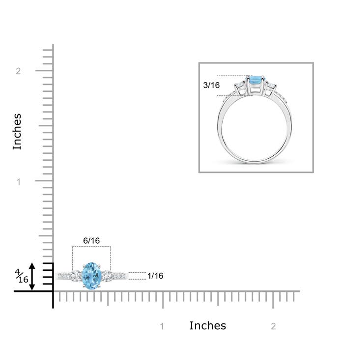 A - Swiss Blue Topaz / 0.71 CT / 14 KT White Gold