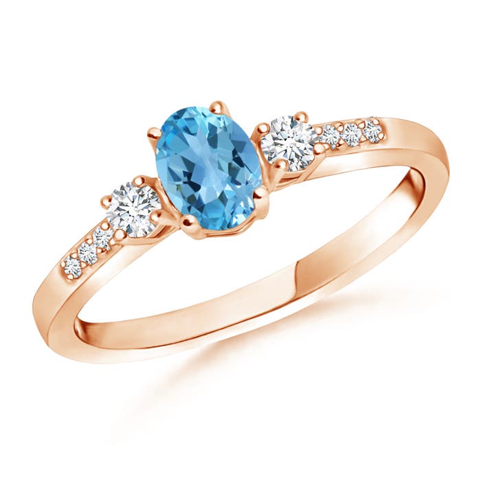 AA - Swiss Blue Topaz / 0.71 CT / 14 KT Rose Gold