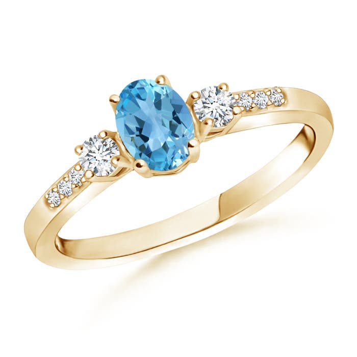 AA - Swiss Blue Topaz / 0.71 CT / 14 KT Yellow Gold