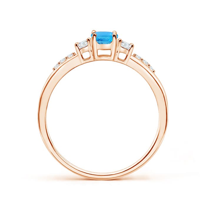 AAA - Swiss Blue Topaz / 0.71 CT / 14 KT Rose Gold