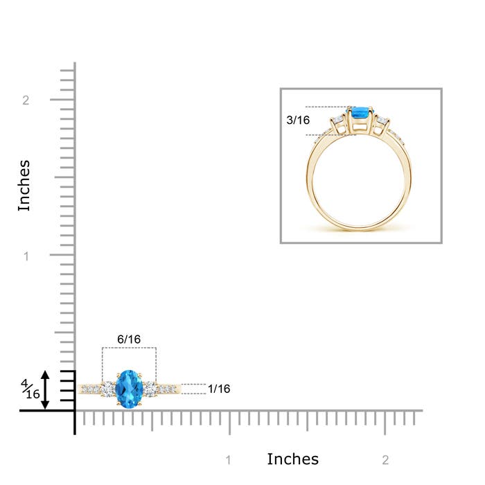 AAAA - Swiss Blue Topaz / 0.71 CT / 14 KT Yellow Gold