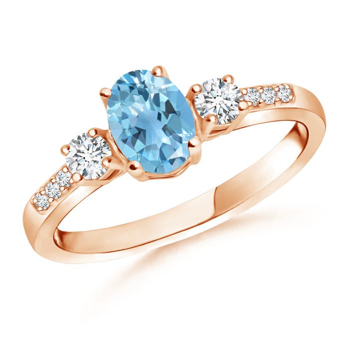 A - Swiss Blue Topaz / 1.21 CT / 14 KT Rose Gold