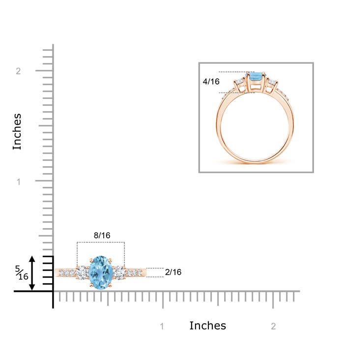 A - Swiss Blue Topaz / 1.21 CT / 14 KT Rose Gold